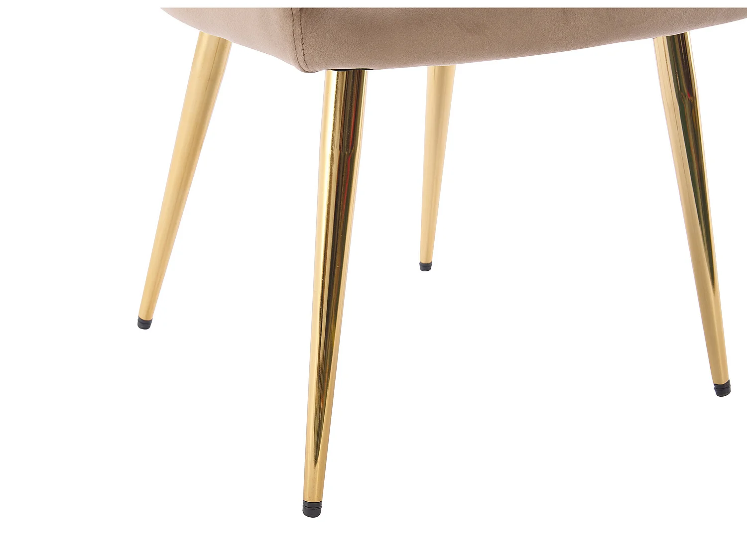 Lot de 6 chaises avec accoudoirs en velours et métal doré - Beige - ELEANA