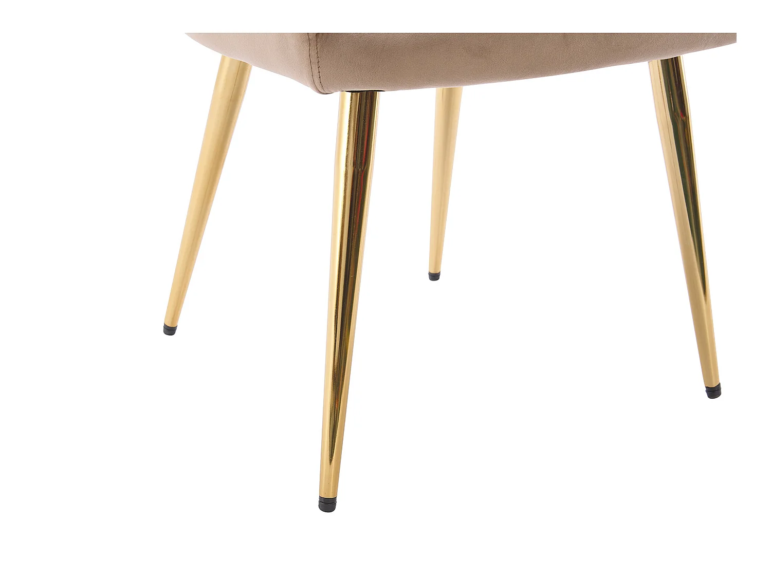 Lot de 6 chaises avec accoudoirs en velours et métal doré - Beige - ELEANA