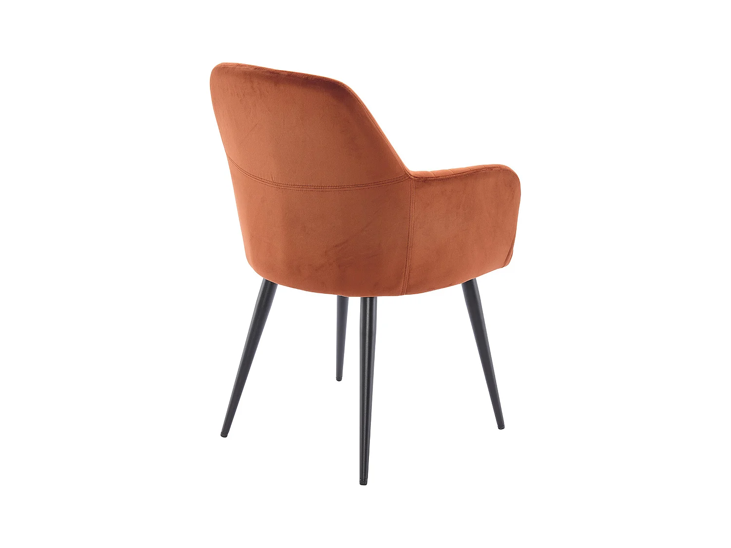 Lot de 6 chaises avec accoudoirs en velours et métal noir - Terracotta - ELEANA