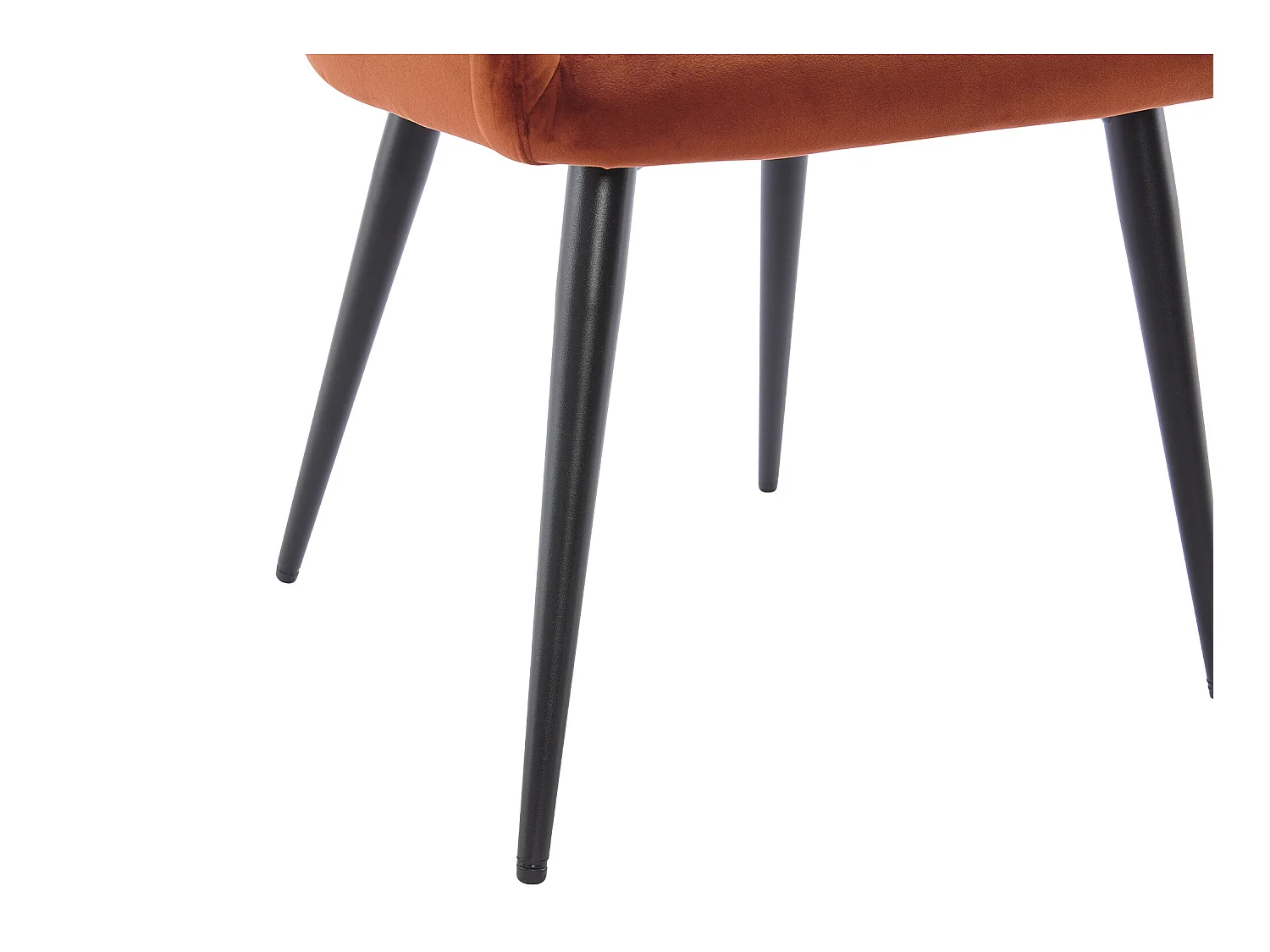 Lot de 6 chaises avec accoudoirs en velours et métal noir - Terracotta - ELEANA