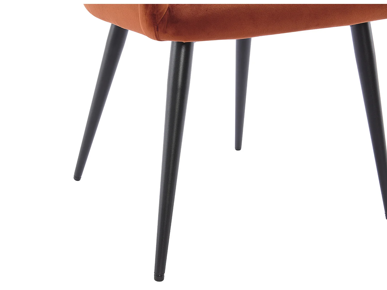 Lot de 6 chaises avec accoudoirs en velours et métal noir - Terracotta - ELEANA