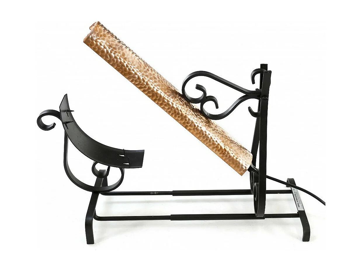 Grill à raclette traditionnel fer forgé et cuivre