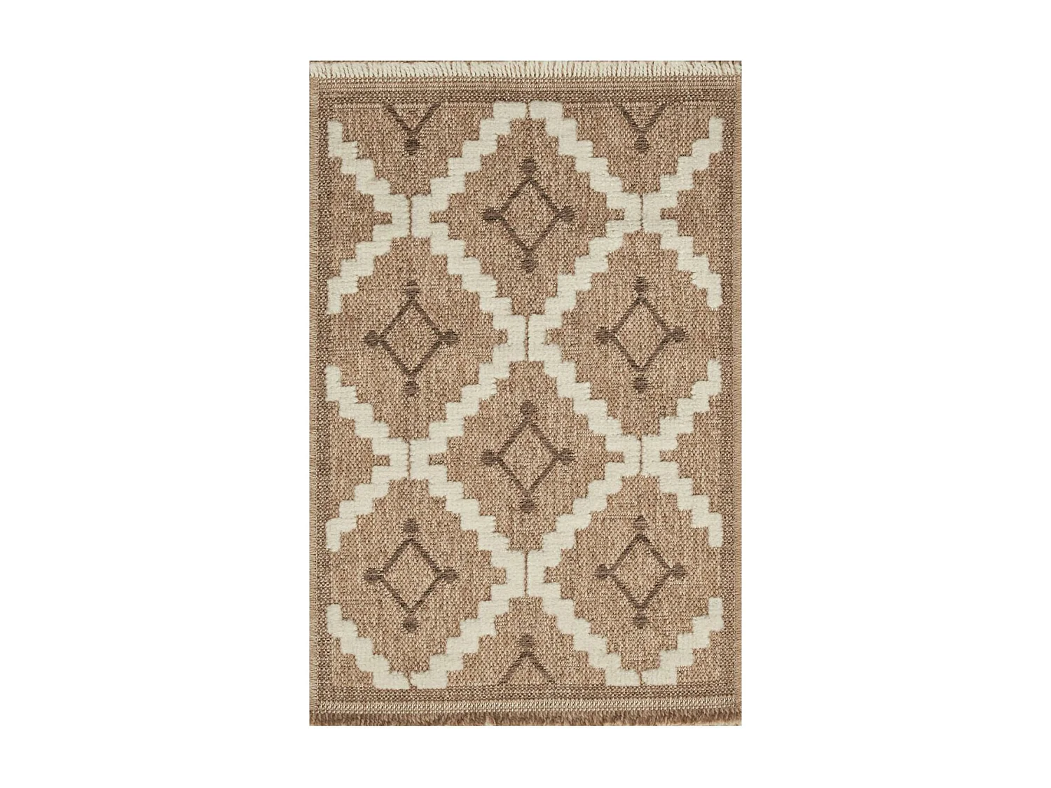 Tapis extérieur 120x170 tissé kilim maron et noir ZEPHYR 2