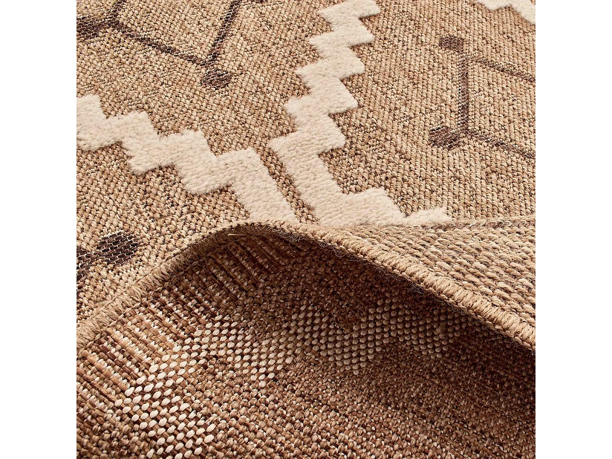 Tapis extérieur 120x170 tissé kilim maron et noir ZEPHYR 2