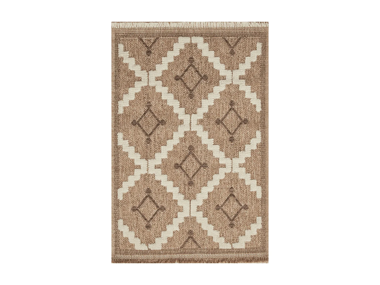 Tapis extérieur 120x170 tissé kilim maron et noir ZEPHYR 2