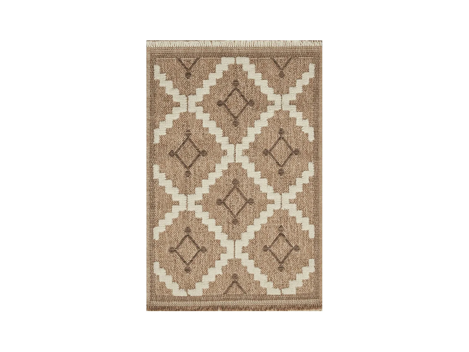 Tapis extérieur 120x170 tissé kilim maron et noir ZEPHYR 2