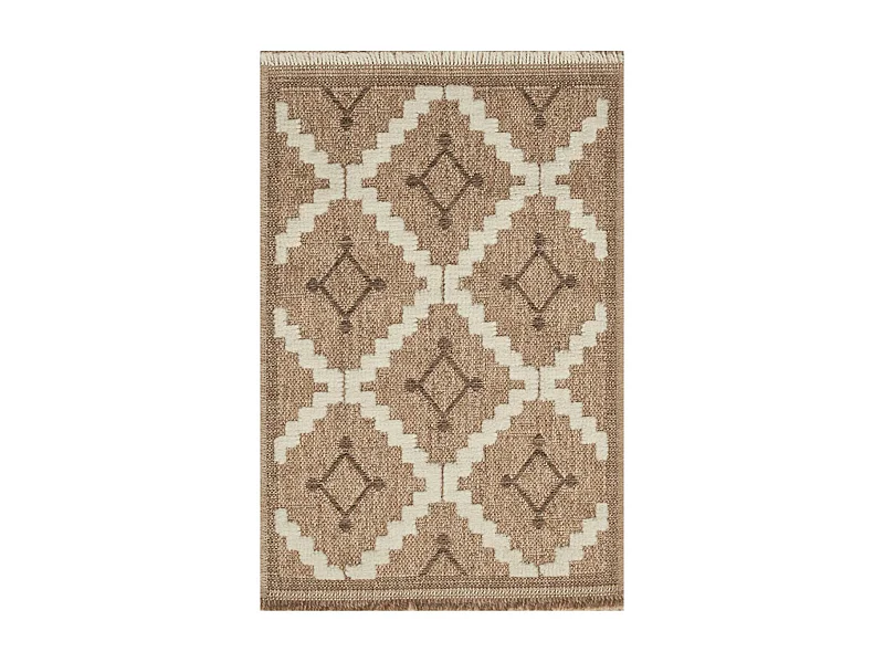 Tapis extérieur 120x170 tissé kilim maron et noir ZEPHYR 2