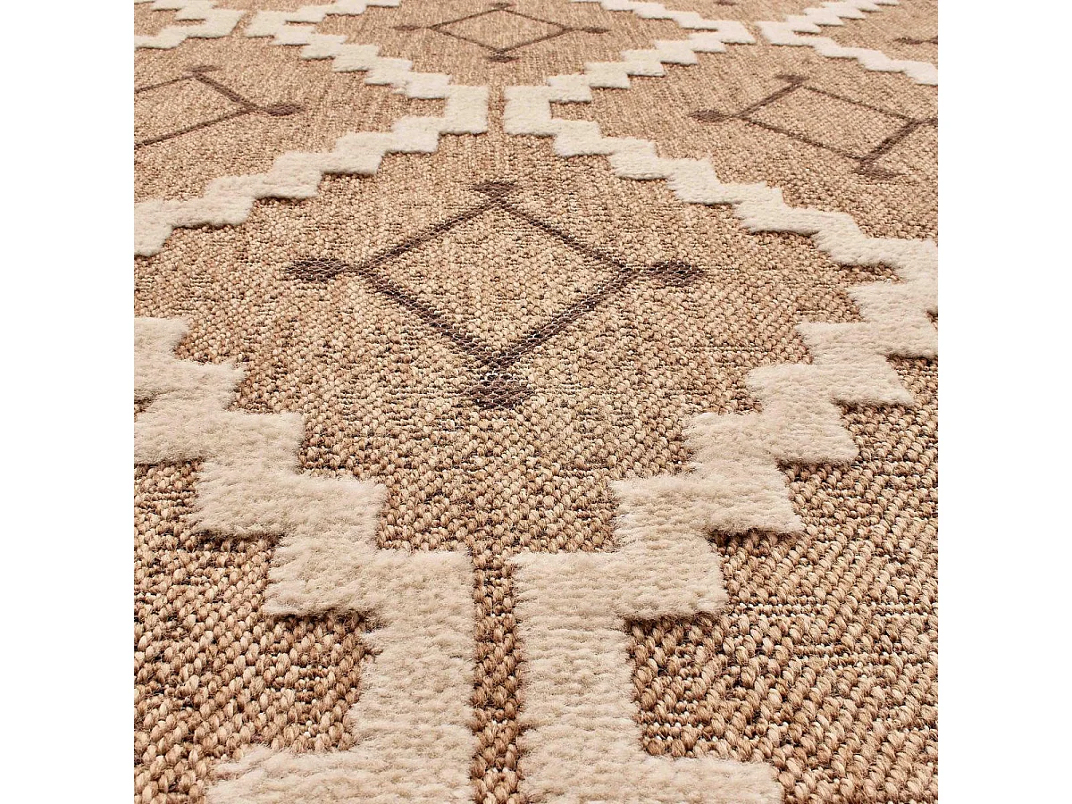 Tapis extérieur 60x90 tissé kilim maron et noir ZEPHYR 2