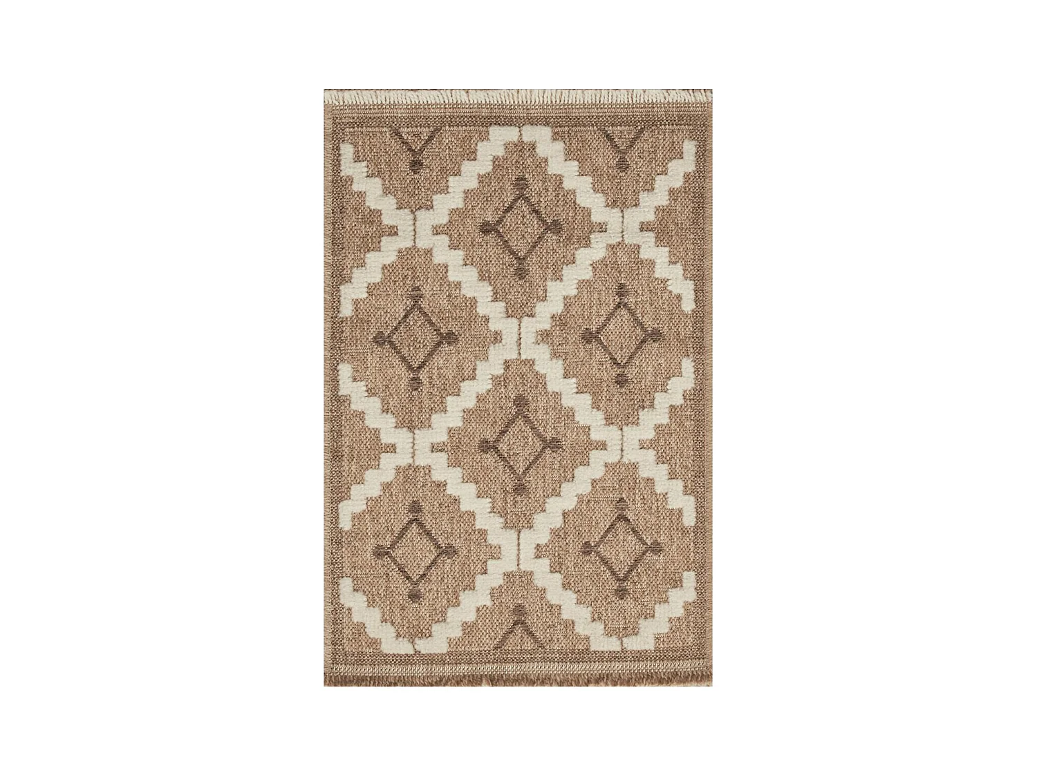 Tapis extérieur 60x90 tissé kilim maron et noir ZEPHYR 2
