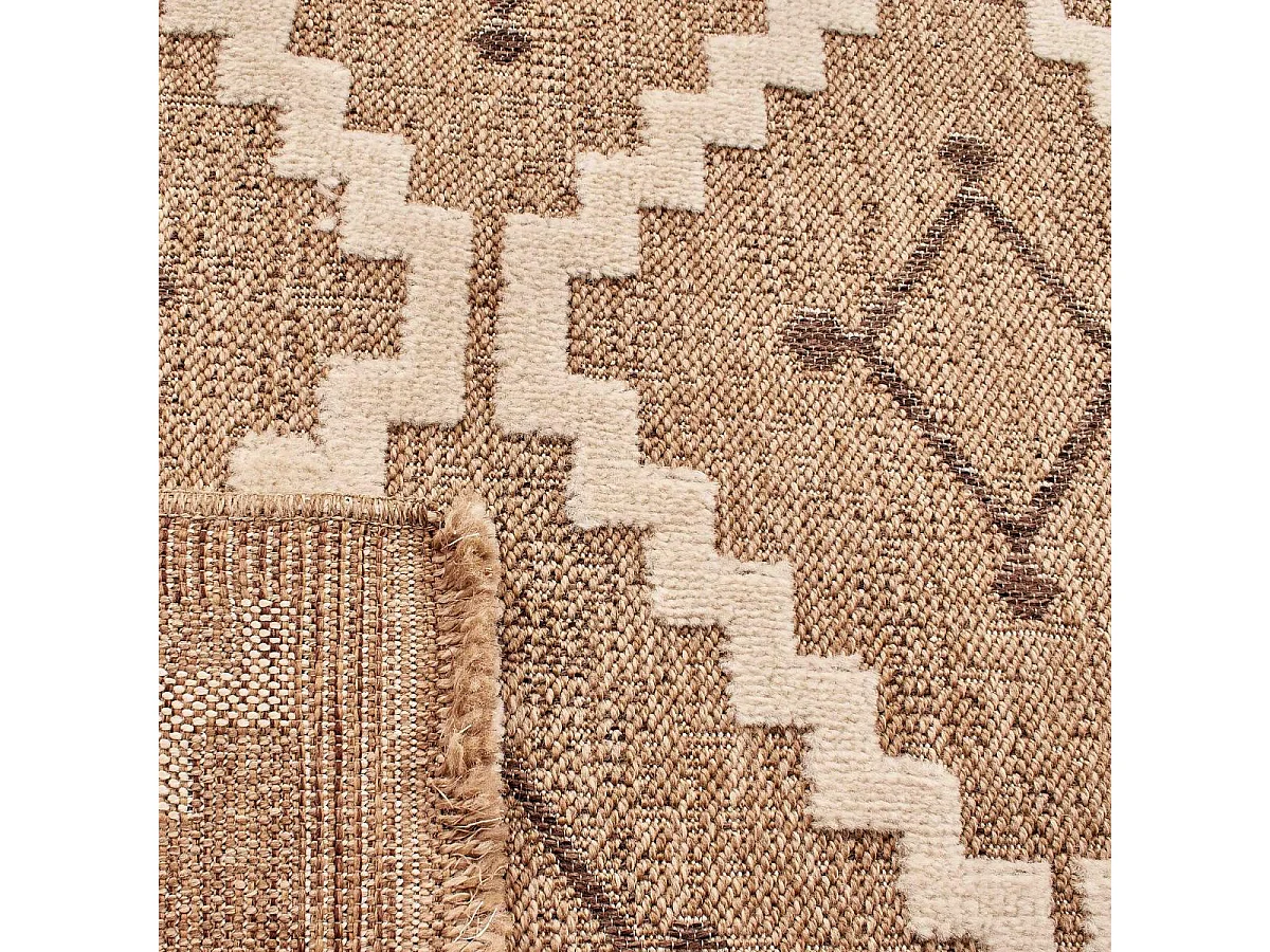 Tapis extérieur 60x90 tissé kilim maron et noir ZEPHYR 2