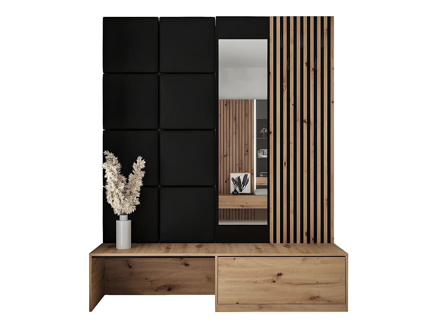 Meuble d'entrée Premium - 172 x 40 x 205 cm - Noir