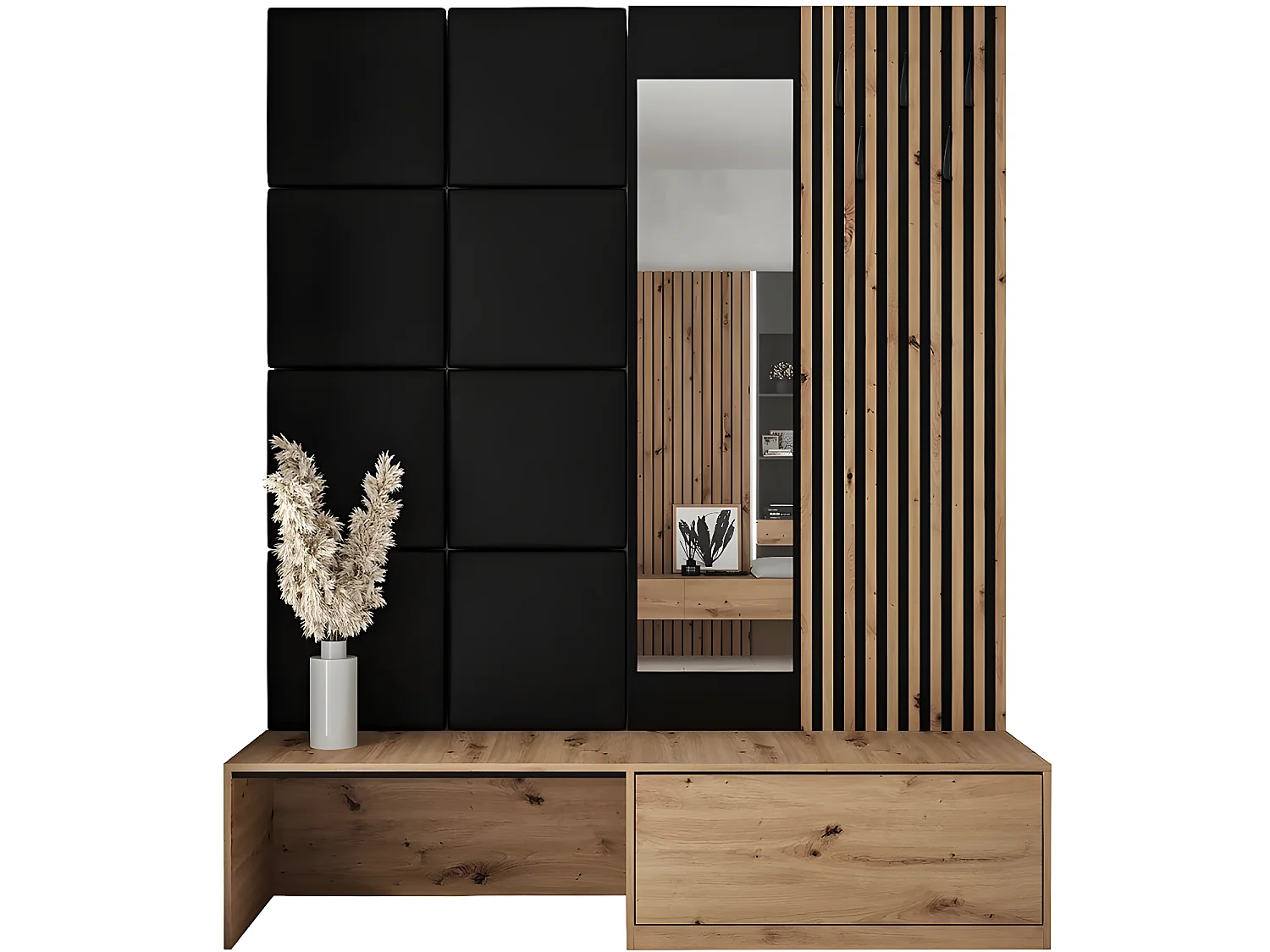 Meuble d'entrée Premium - 172 x 40 x 205 cm - Noir