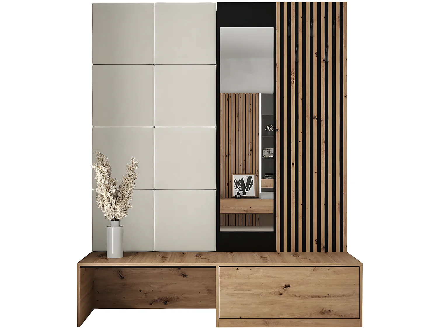 Meuble d'entrée Premium - 172 x 40 x 205 cm - Beige