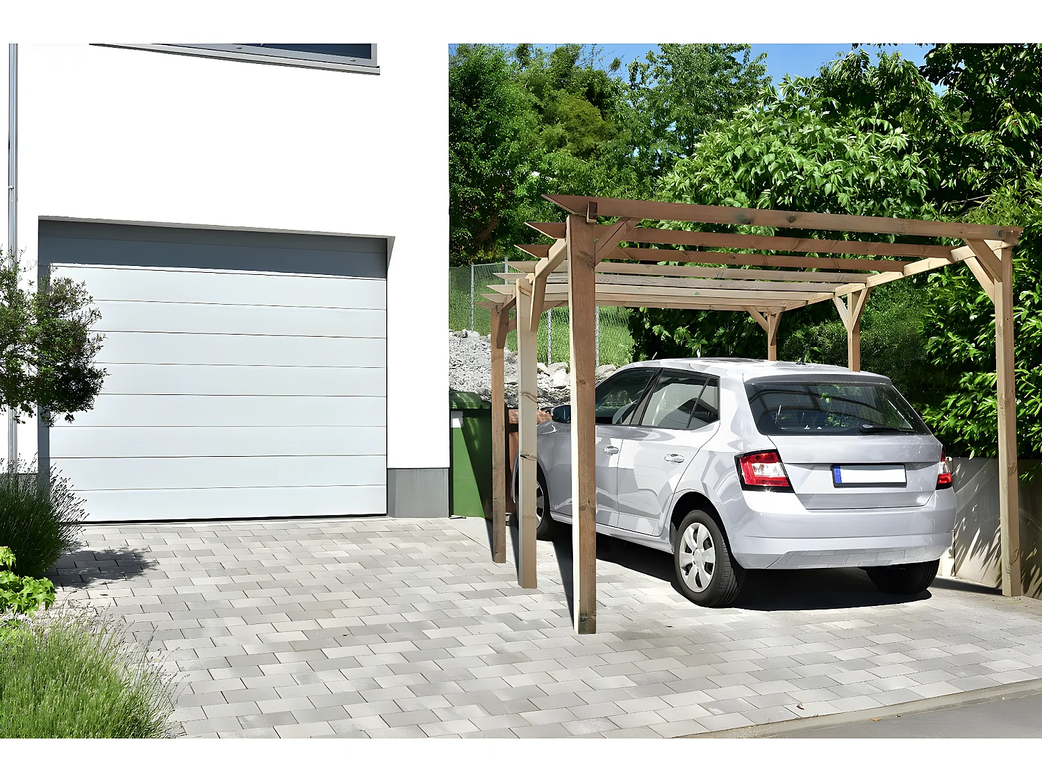 Houten carport "Solar II" 3 x 5 x 2.4m - Stijlvolle en ruime bescherming voor uw voertuig