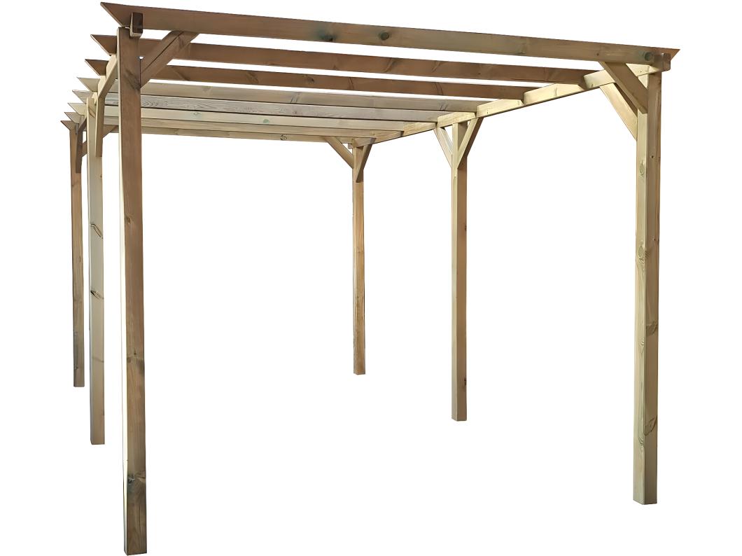 Houten carport "Solar II" 3 x 5 x 2.4m - Stijlvolle en ruime bescherming voor uw voertuig