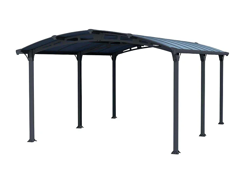Carport "Almicar" en aluminium et polycarbonate transparent - 18.17 m² - 5.02 x 3.62 x 2.42 m