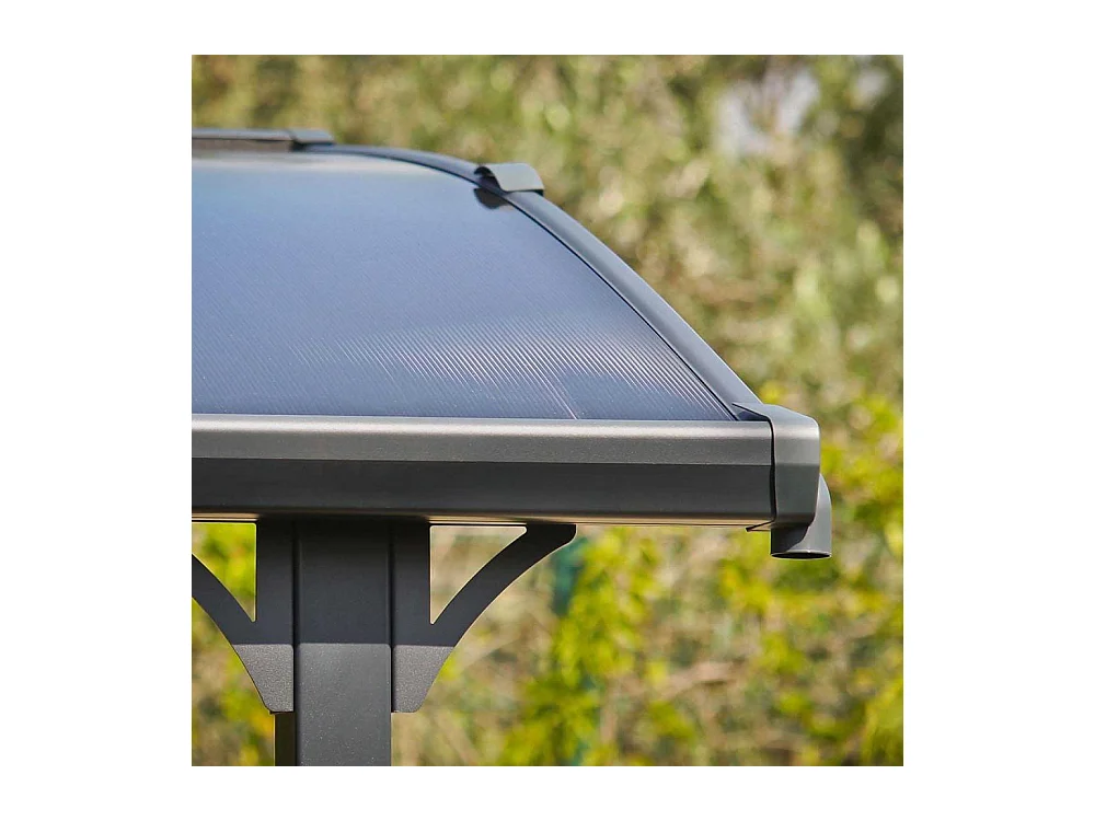 Carport "Almicar" en aluminium et polycarbonate transparent - 18.17 m² - 5.02 x 3.62 x 2.42 m