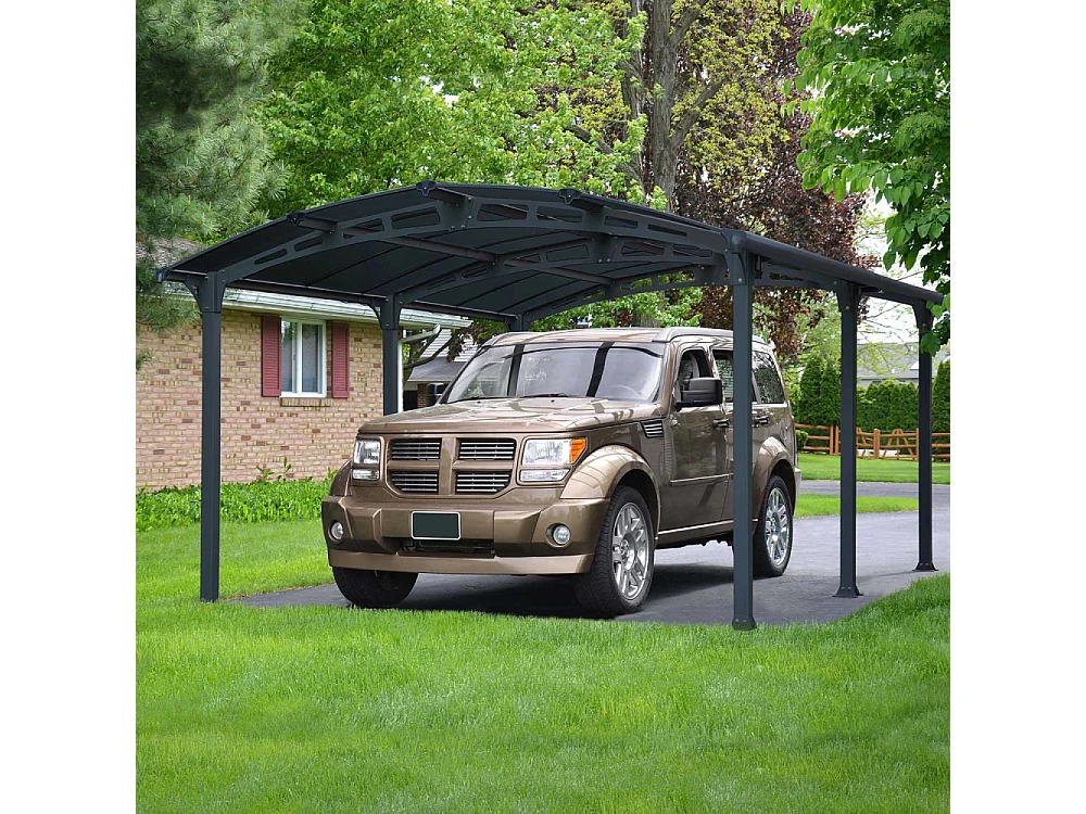 Carport "Almicar" en aluminium et polycarbonate transparent - 18.17 m² - 5.02 x 3.62 x 2.42 m