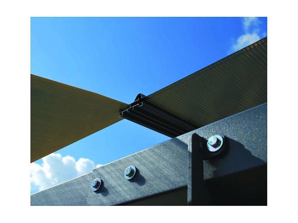 Carport in alluminio e policarbonato trasparente "Almicar" - 18,17 m² - 5,02 x 3,62 x 2,42 m