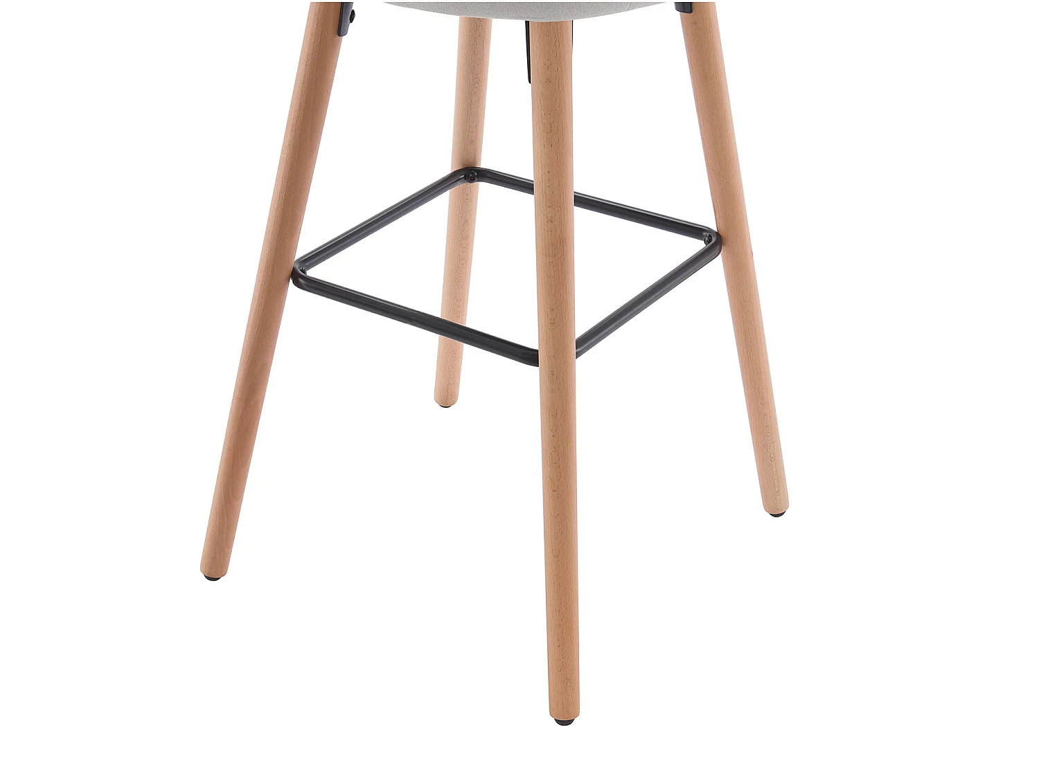 Barhocker 2er-Set - Stoff & Buchenholz - Cremefarben - ELEANA