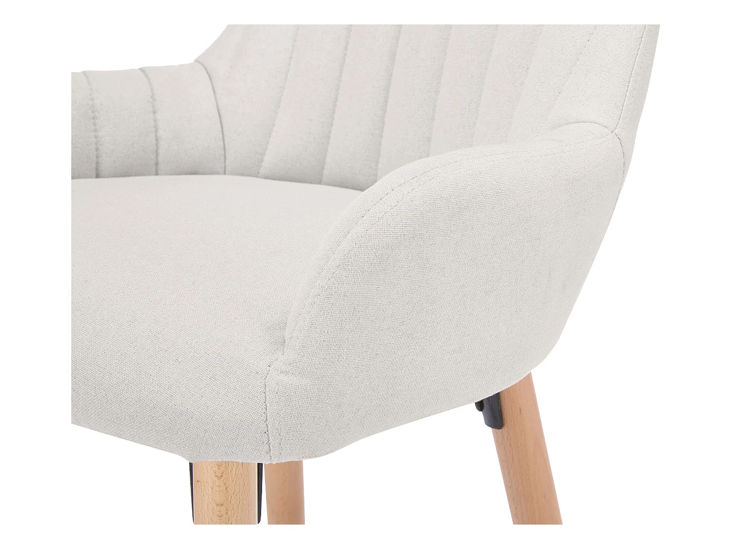 Sett med 2 barstoffer i stoff med ben av bøketre - Kremhvit - ELEANA