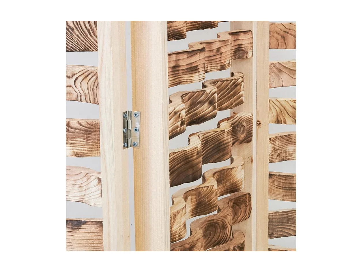 Paravent 3 panneaux en pin Vague