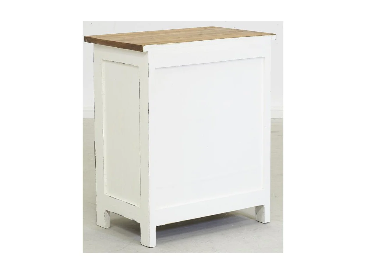 Commode 13 tiroirs en acajou naturel et blanc