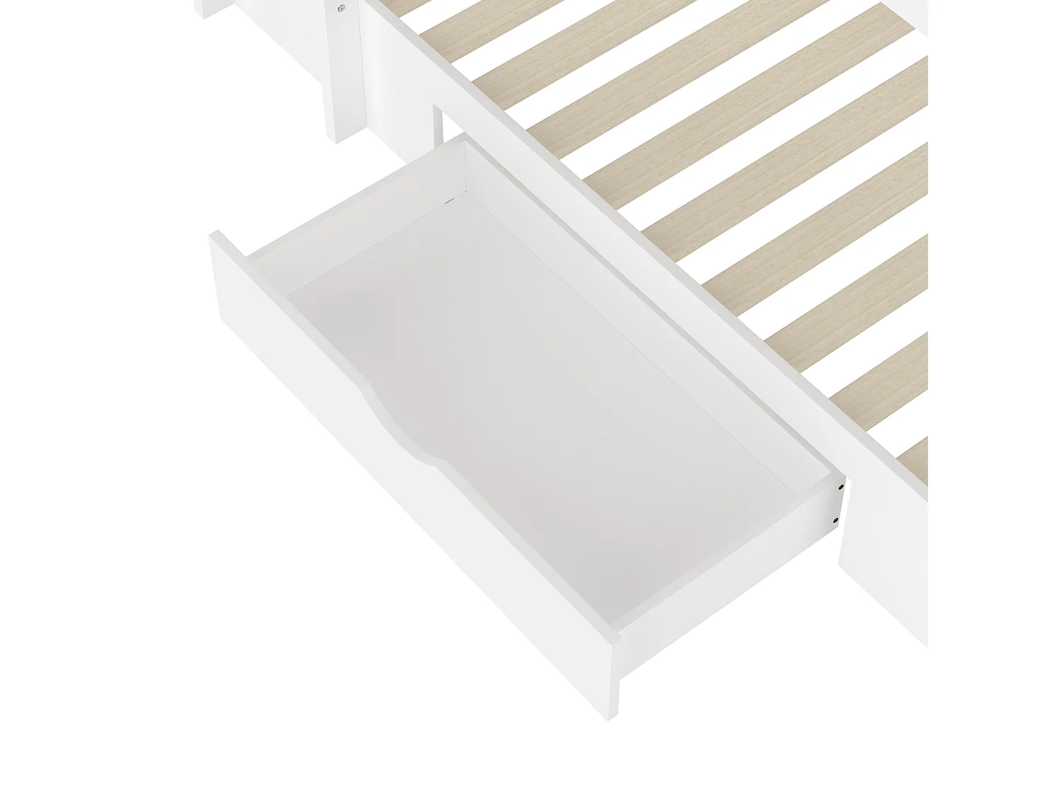 Stapelbed voor kinderen 2x90x200cm - met één lade en vakken - Wit