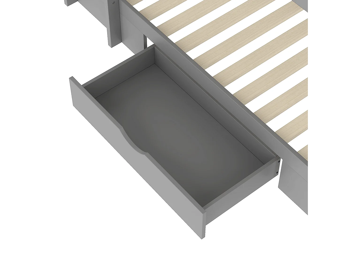 Litera para niños 2x90x200cm - con un cajón y compartimentos - Gris