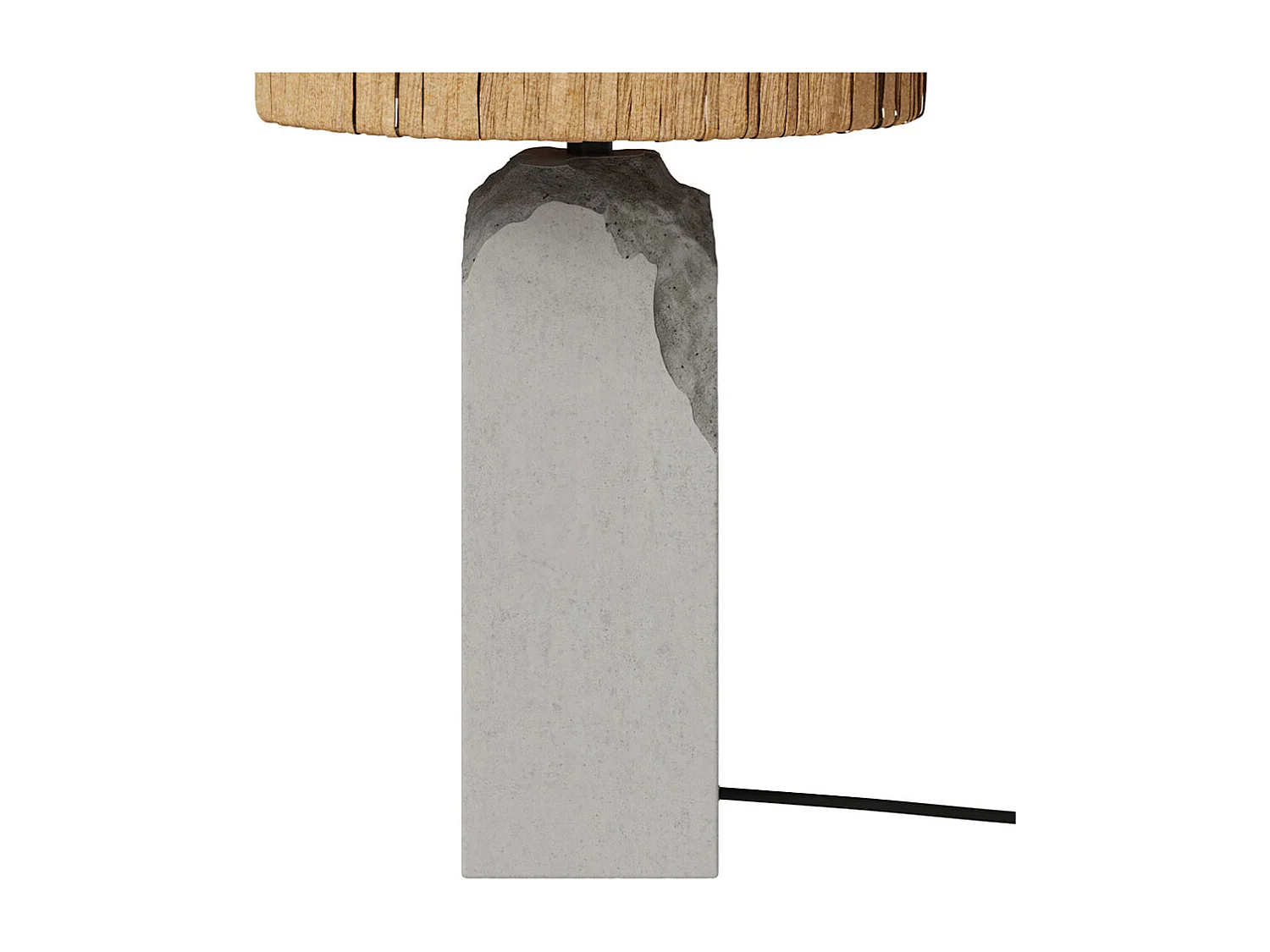 Lampe en raphia et socle en béton - Mya