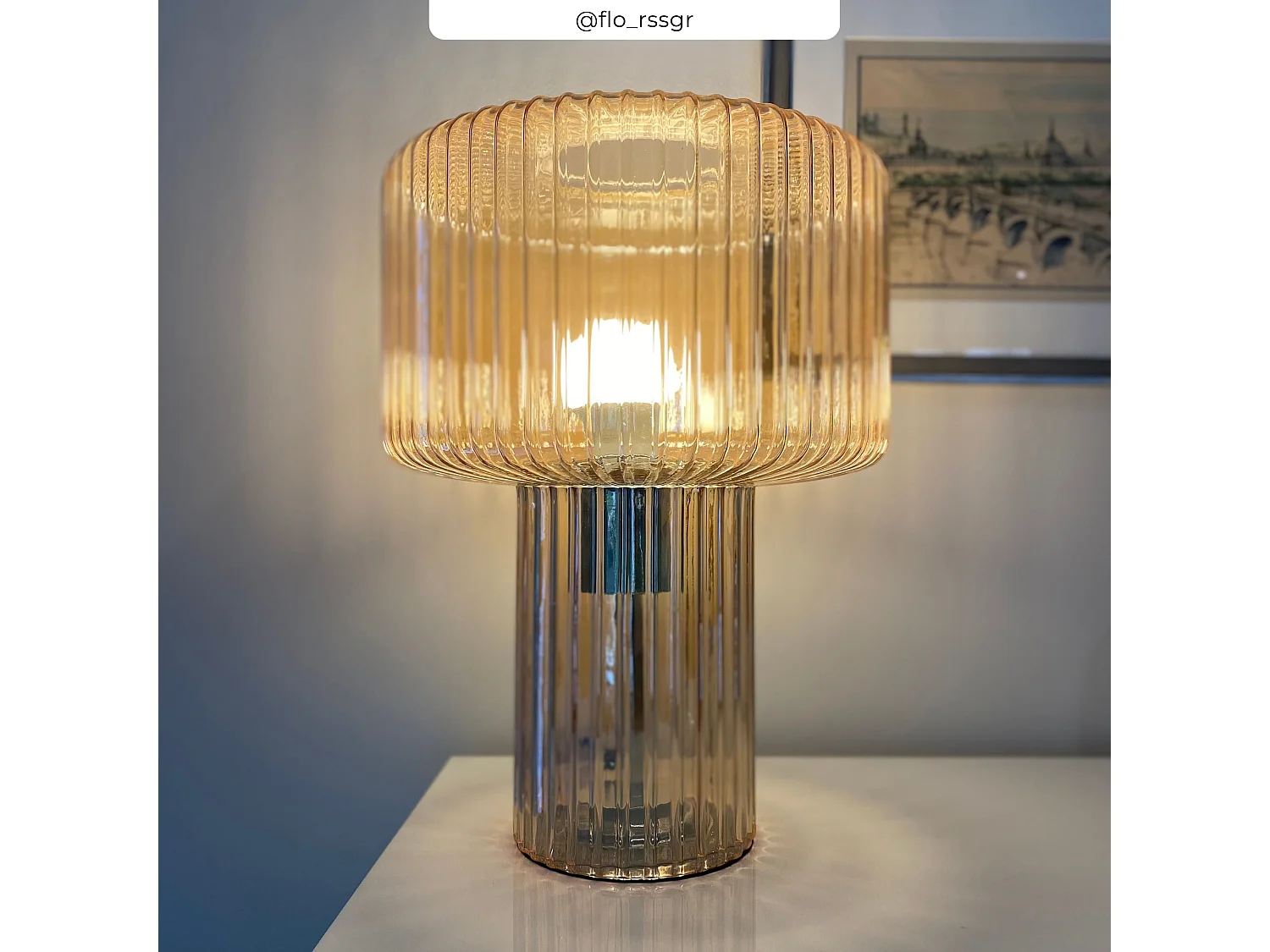 Lampe en verre cannelé - Verra