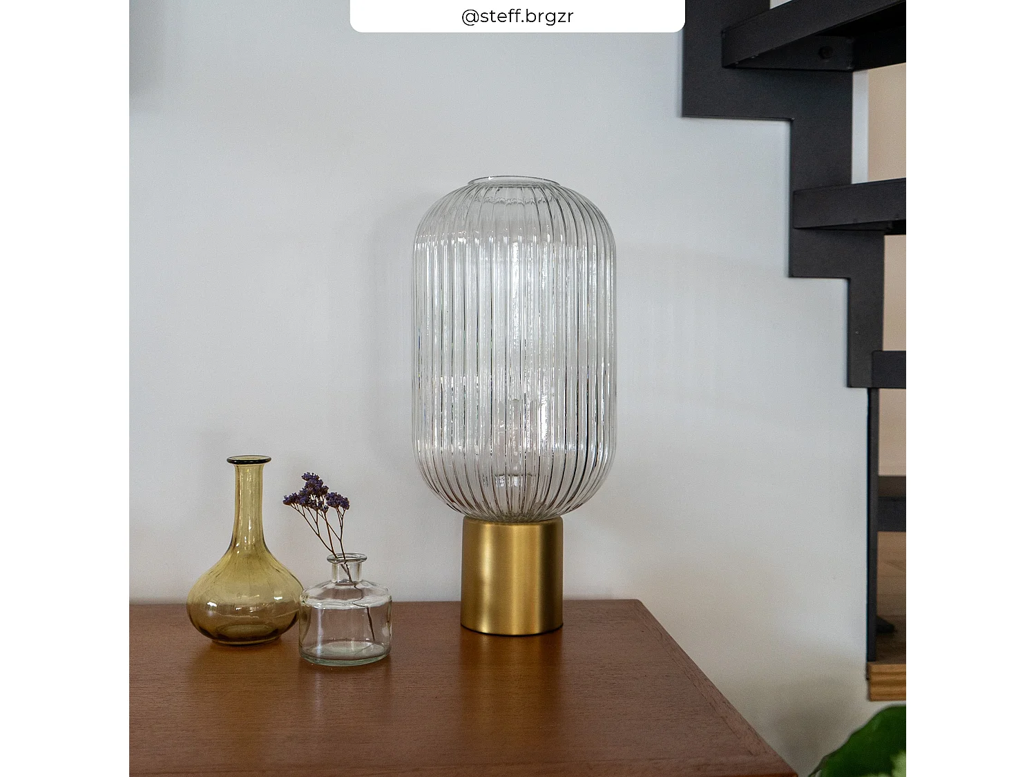 Lampe en verre cannelé - Lou