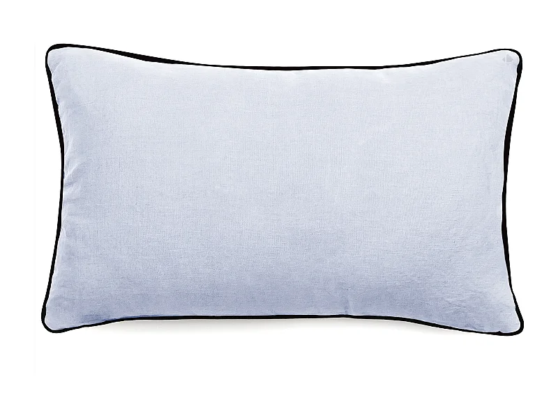 Housse de coussin PRELUDE 30x50 cm lin et coton lavés blanc Neige