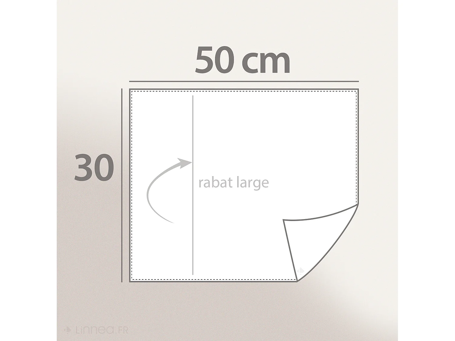 Housse de coussin PRELUDE 30x50 cm lin et coton lavés blanc Neige