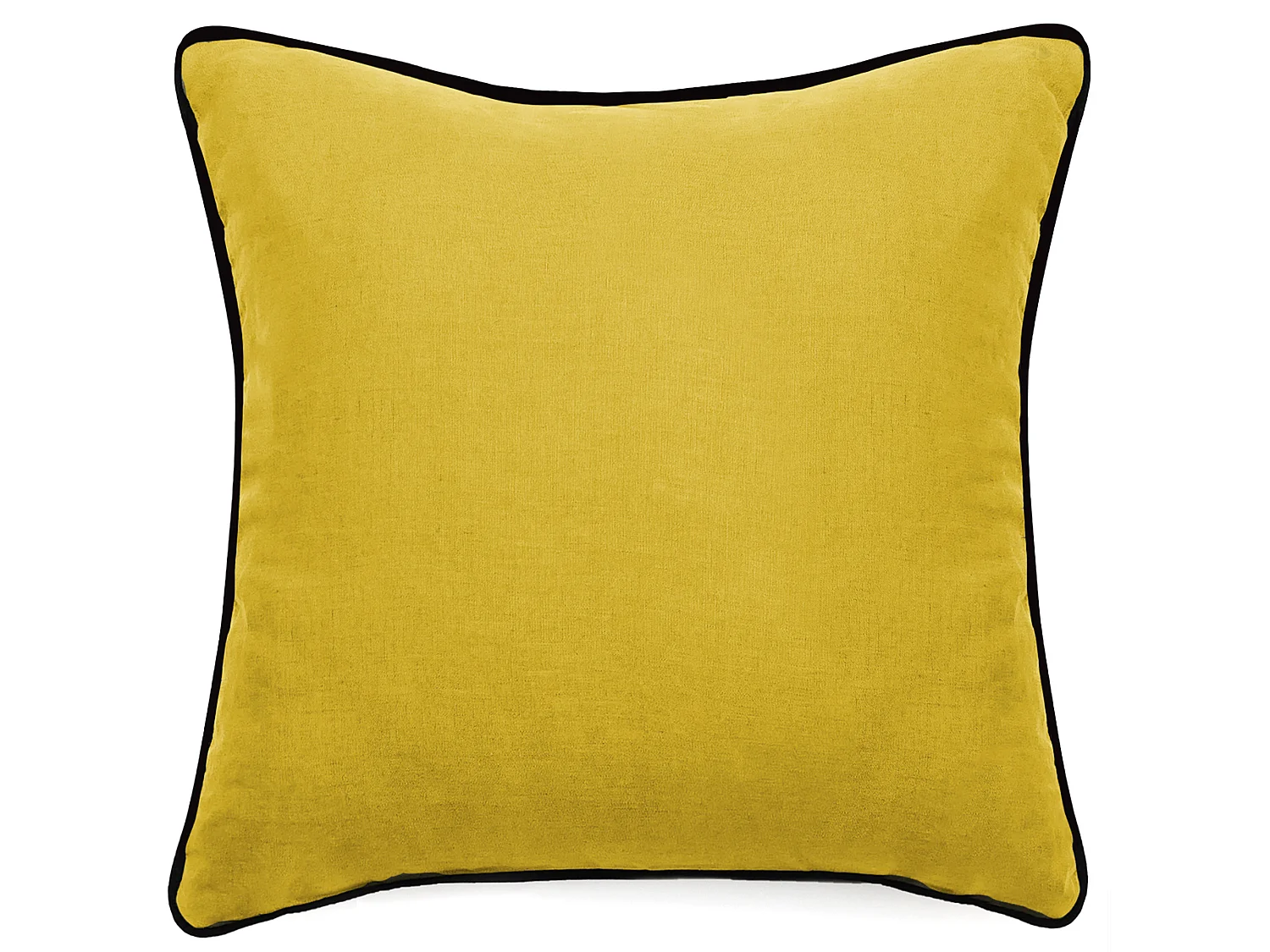 Housse de coussin PRELUDE 80x80 cm lin et coton lavé jaune Curry