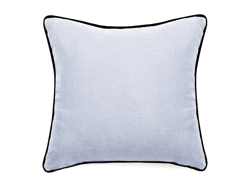 Housse de coussin PRELUDE 45x45 cm lin et coton lavés blanc Neige
