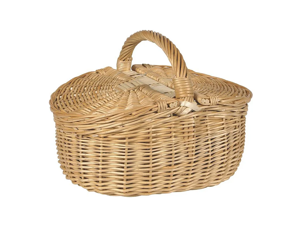Panier 2 couvercles en osier miel