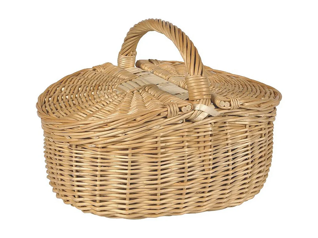 Panier 2 couvercles en osier miel