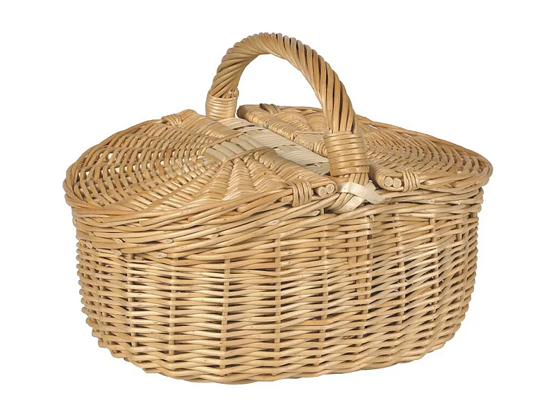 Panier 2 couvercles en osier miel