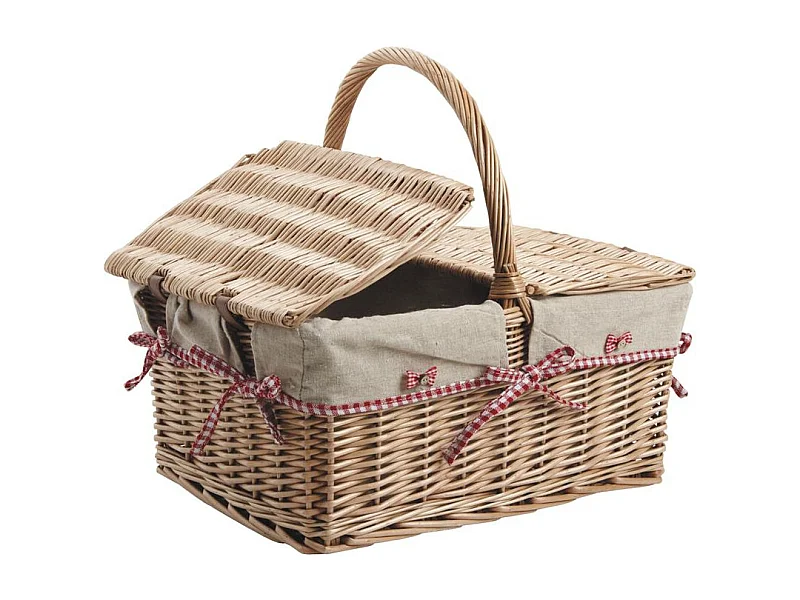 Panier 2 couvercles en osier et jute