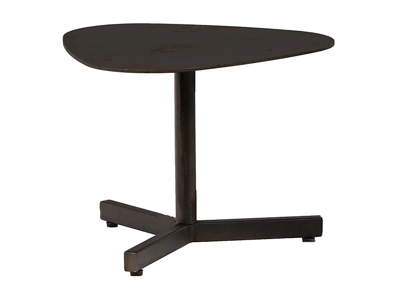 Table basse 40 cm triangulaire métal vieilli gris anthracite - KEPLER