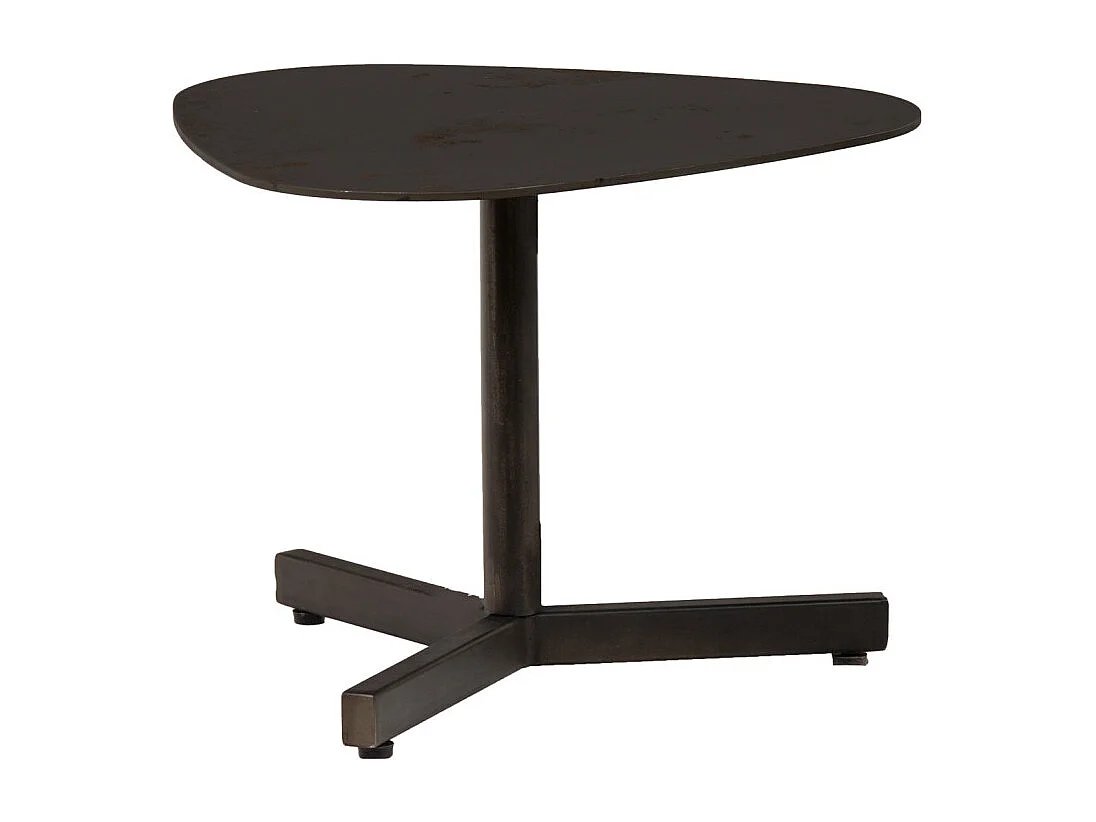 Table basse 40 cm triangulaire métal vieilli gris anthracite - KEPLER