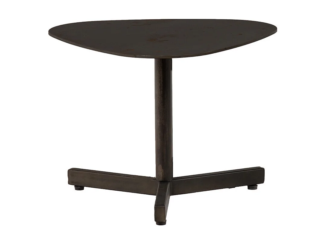 Table basse 40 cm triangulaire métal vieilli gris anthracite - KEPLER