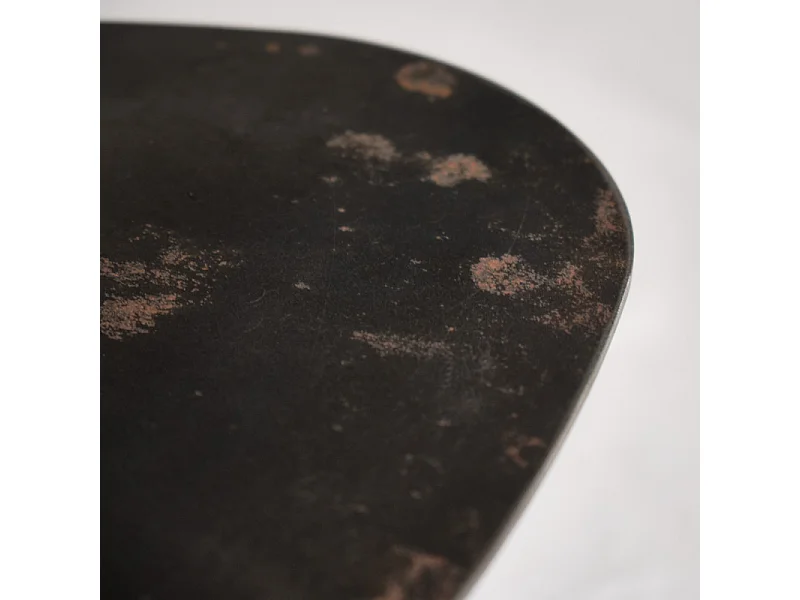 Table basse 40 cm triangulaire métal vieilli gris anthracite - KEPLER