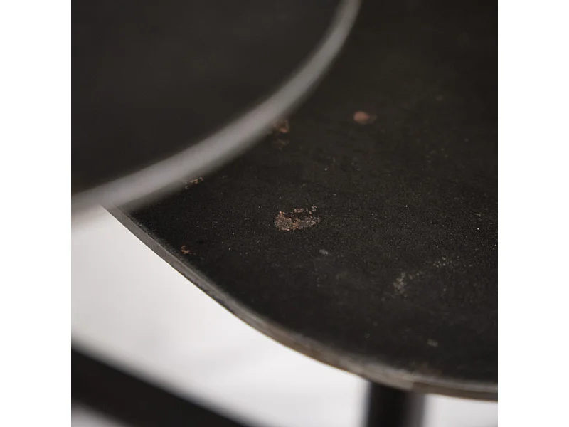 Table basse 40 cm triangulaire métal vieilli gris anthracite - KEPLER