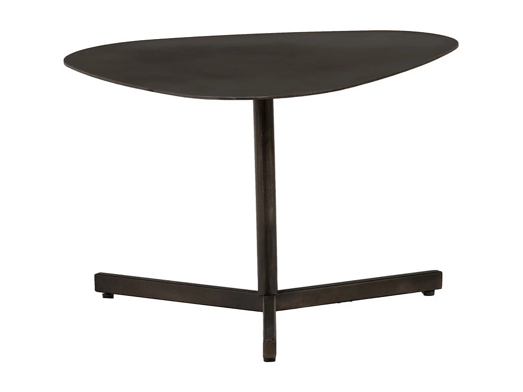 Table basse 60 cm triangulaire métal vieilli gris anthracite - KEPLER
