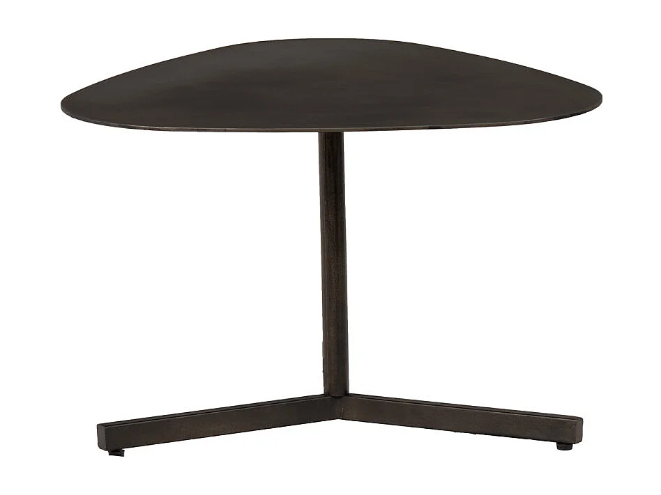 Table basse 60 cm triangulaire métal vieilli gris anthracite - KEPLER