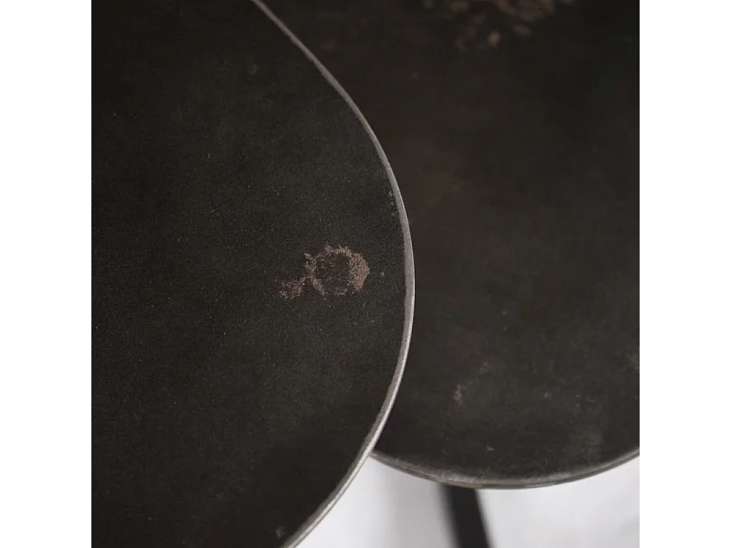 Table basse 60 cm triangulaire métal vieilli gris anthracite - KEPLER