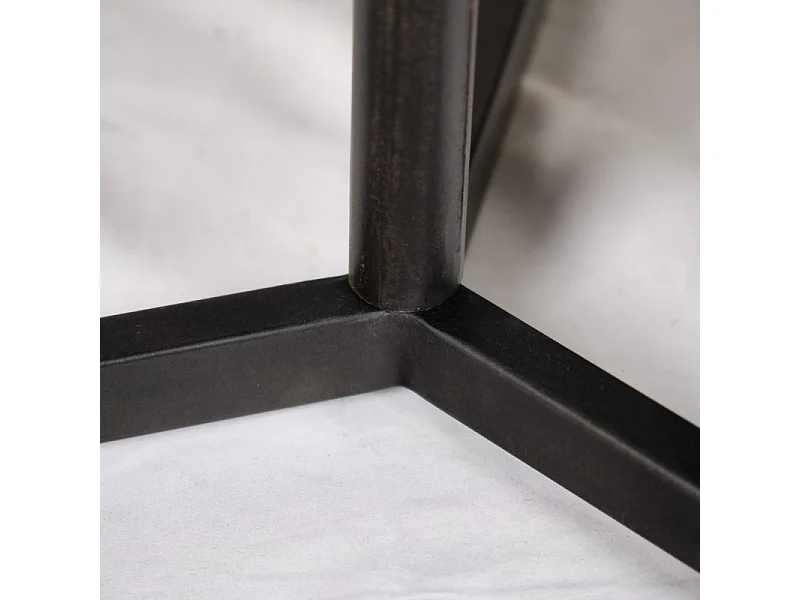 Table basse 60 cm triangulaire métal vieilli gris anthracite - KEPLER