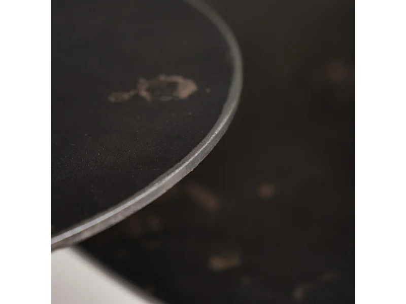 Table basse 60 cm triangulaire métal vieilli gris anthracite - KEPLER